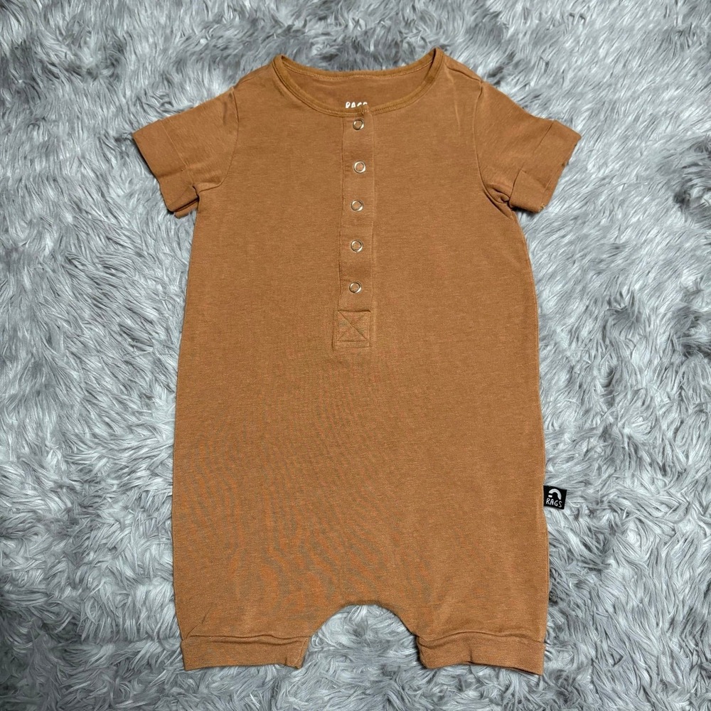 Rags to Raches Romper Basic Brown Toddler 12-18 Months‎ Soft Stretchy